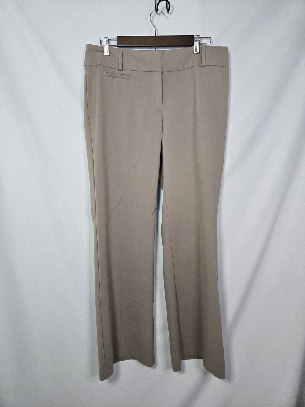 LOFT Taupe Straight‑Leg Work Trousers – Size 10, Mid‑Rise Office Pants